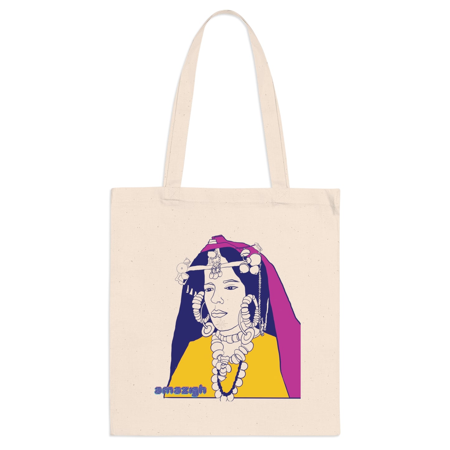 👜 Tote Bag en Coton Amazigh - Élégance & Praticité aux Couleurs du Maroc 🇲🇦