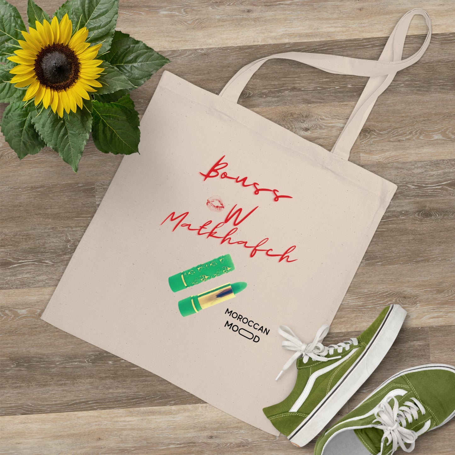 👜 Tote Bag en Coton Bouss w Matkhafch - Élégance & Praticité aux Couleurs du Maroc 🇲🇦