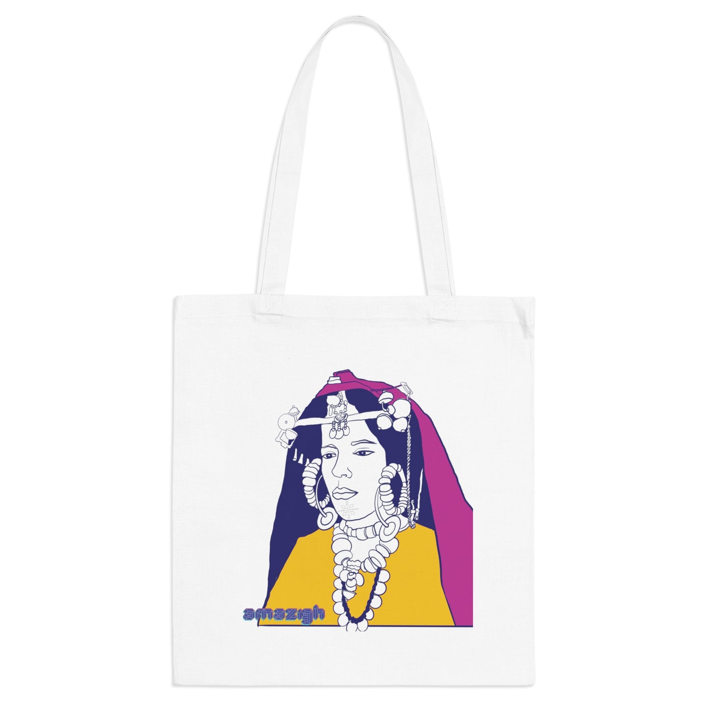 👜 Tote Bag en Coton Amazigh - Élégance & Praticité aux Couleurs du Maroc 🇲🇦