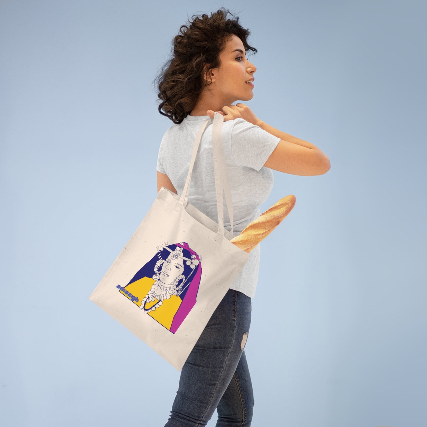 👜 Tote Bag en Coton Amazigh - Élégance & Praticité aux Couleurs du Maroc 🇲🇦