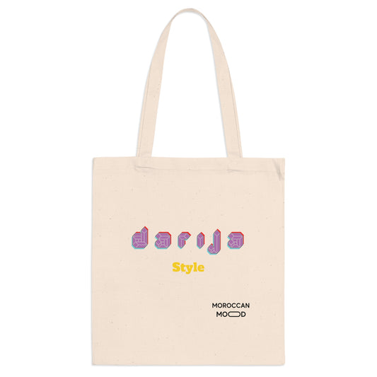 👜 Tote Bag en Coton Darija Style - Élégance & Praticité aux Couleurs du Maroc 🇲🇦