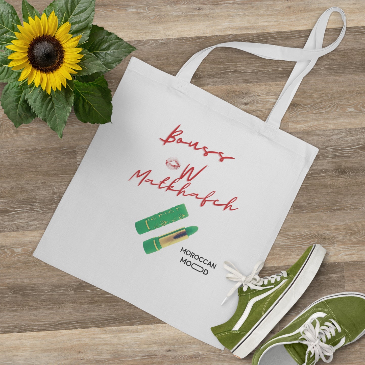 👜 Tote Bag en Coton Bouss w Matkhafch - Élégance & Praticité aux Couleurs du Maroc 🇲🇦