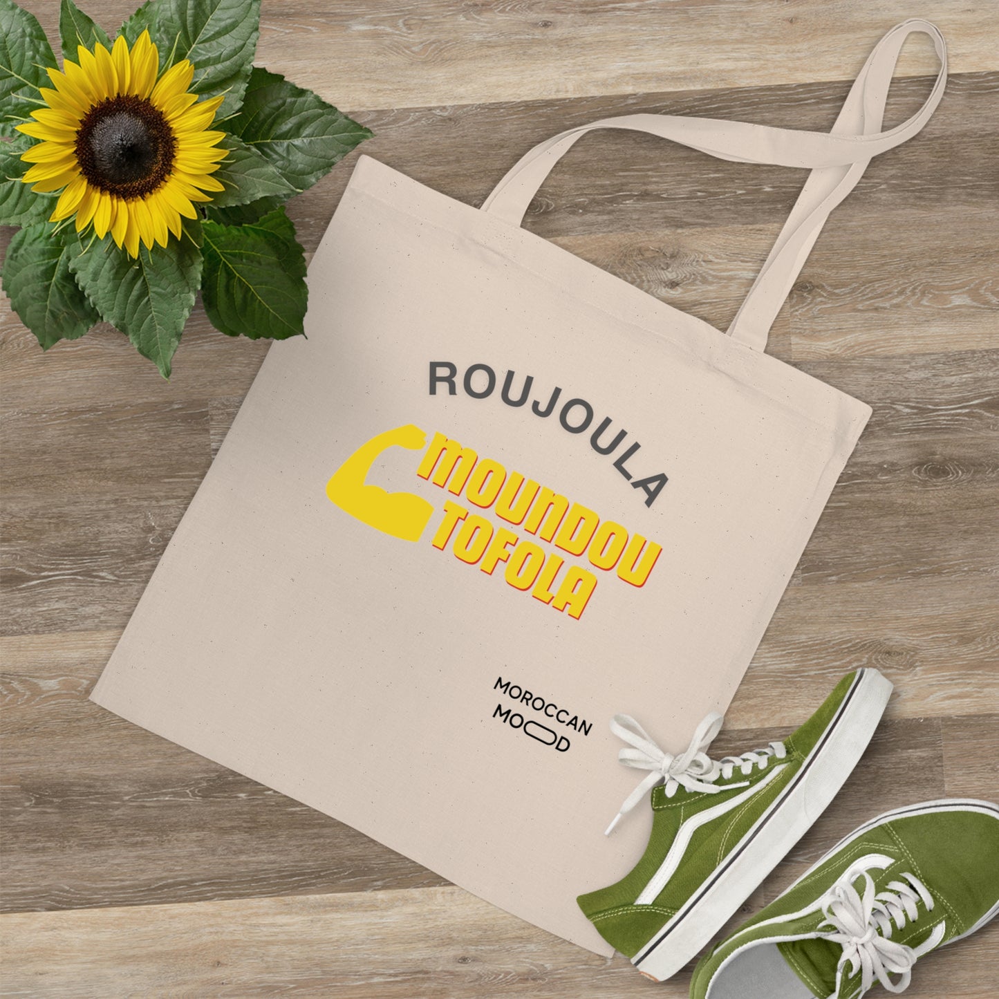 👜 Tote Bag en Coton Roujoula- Élégance & Praticité aux Couleurs du Maroc 🇲🇦