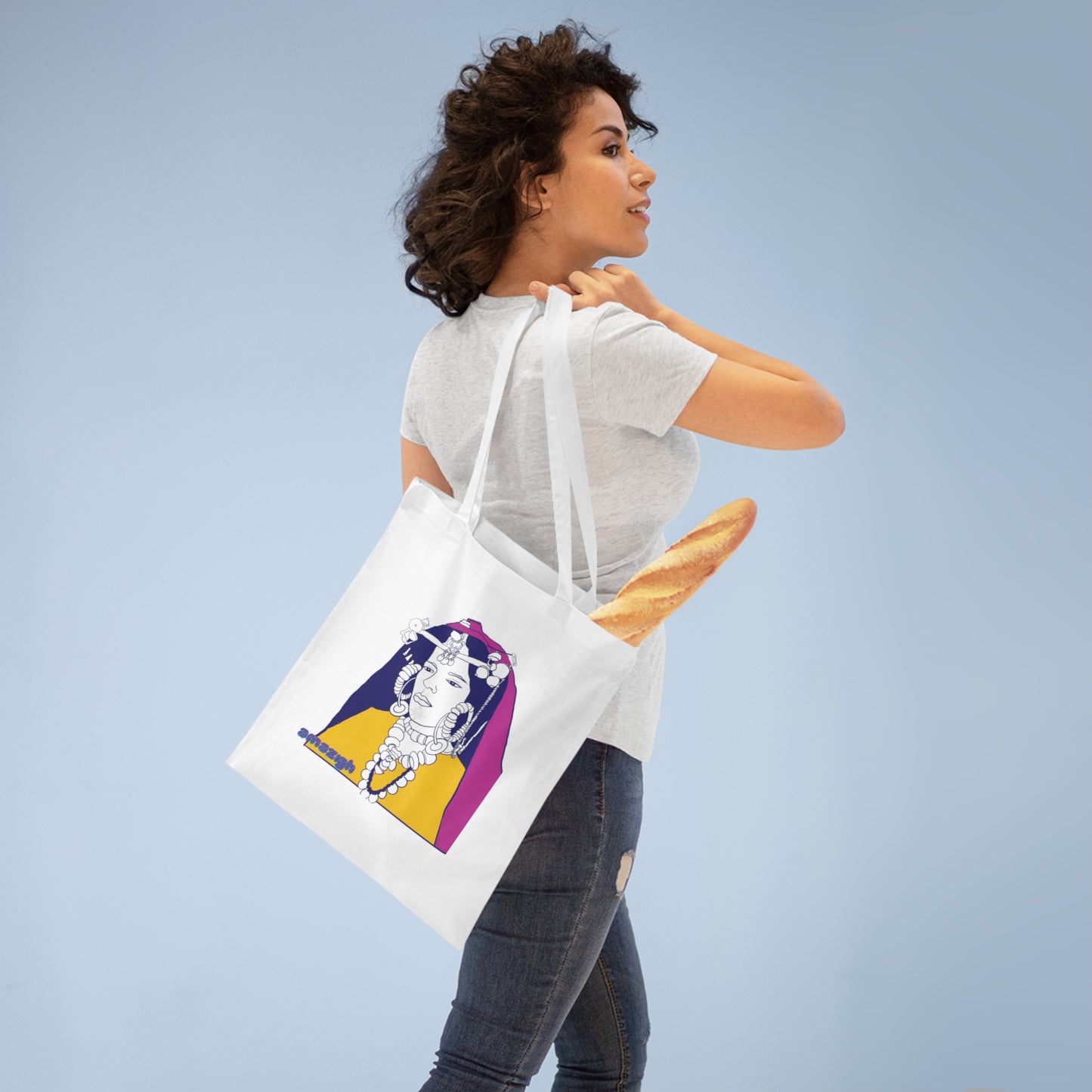 👜 Tote Bag en Coton Amazigh - Élégance & Praticité aux Couleurs du Maroc 🇲🇦